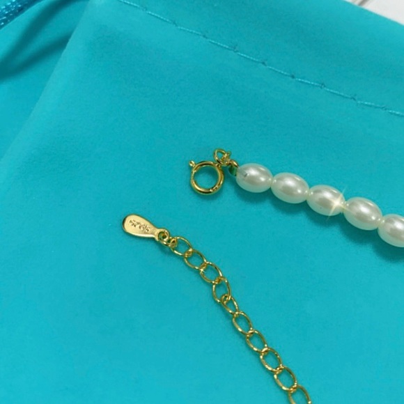 [SOLD] Vermeil pearl heart charm necklace silver plated gold - Picture 10 of 11